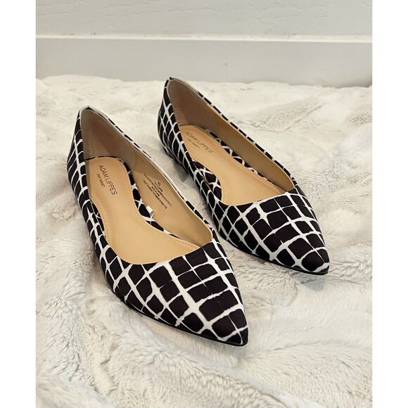 Adam Lippes for Target Shoes Size 8.5 Slip On Flats Black White Silky Dress New - Picture 1 of 10